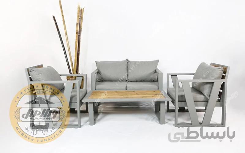 مبلمان باغی چوبی و فلزی مدل سیت