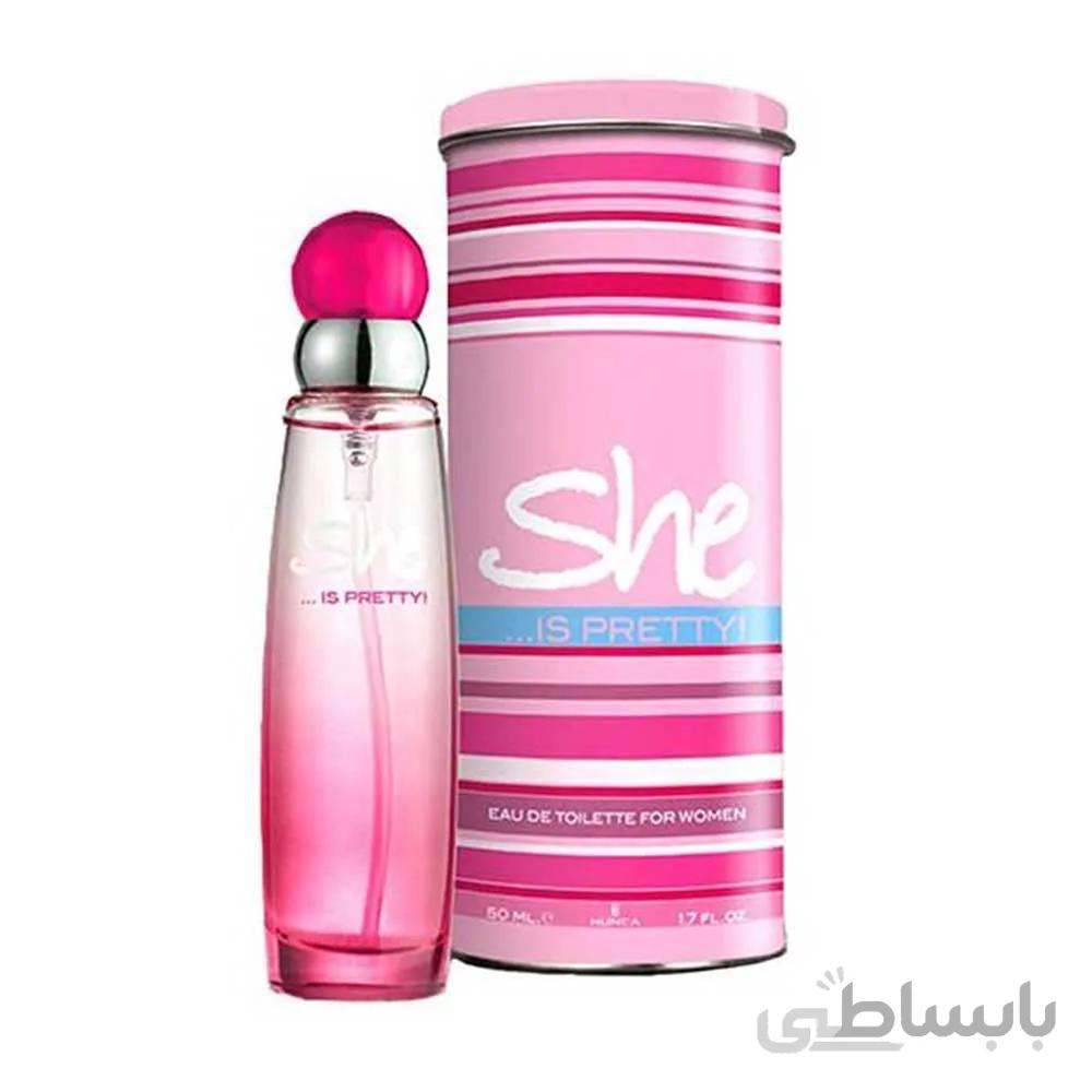 ادوتویلت زنانه شی She مدل پرتی is pretty حجم 50 میلی لیتر ا eau de toilette she for women model is pretty 50ml