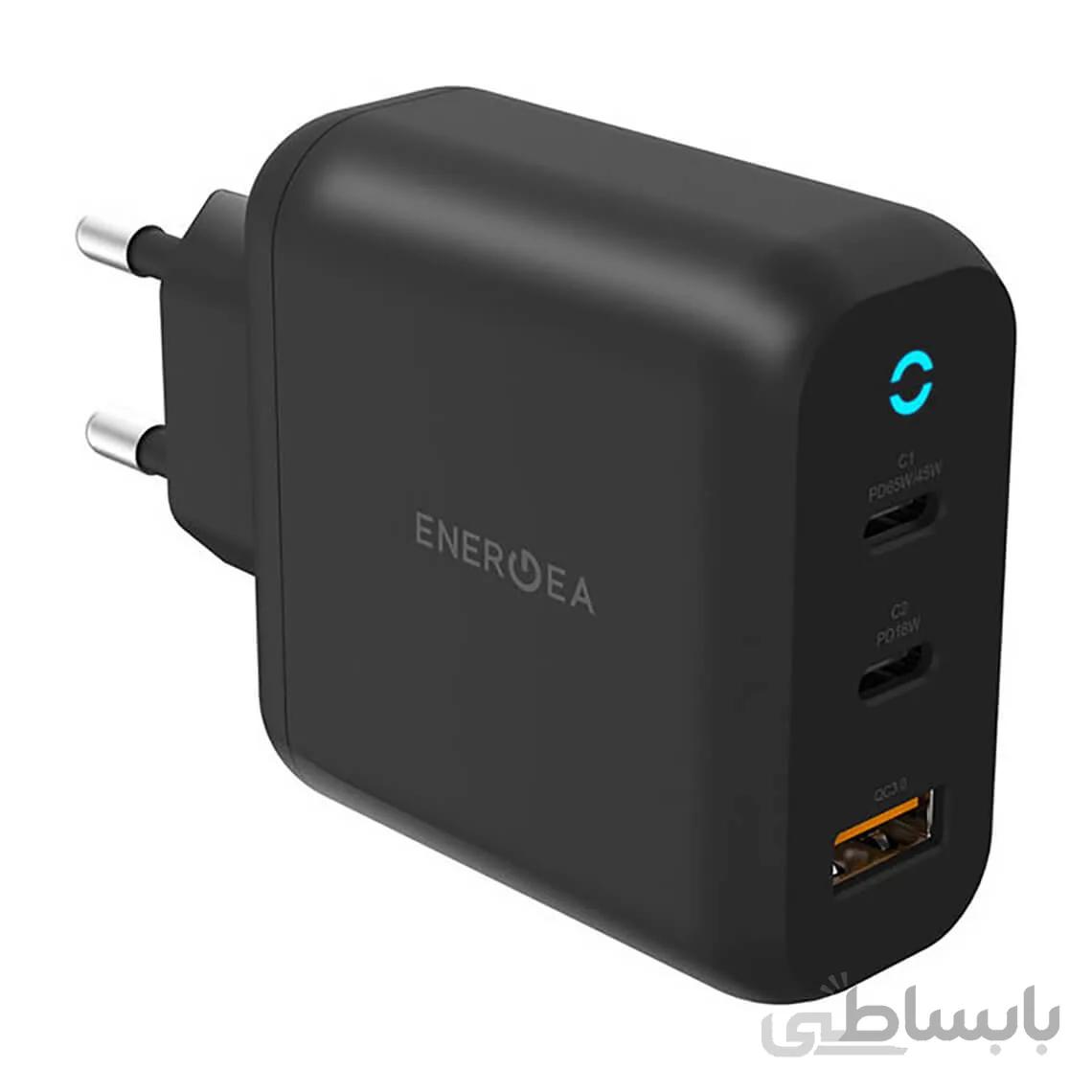 شارژر دیواری انرژیا مدل AMPCHARGE GaN65 با دو درگاه USB-C و USB-A