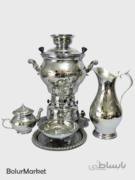 سرویس سماور گازی سوزنی کروم