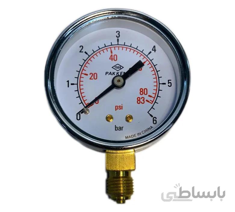 گيژ 6 بار قطر 6 سانت تست گاز