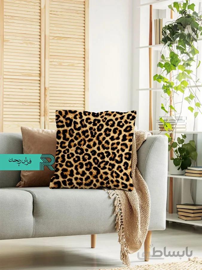 کوسن مخمل طرح مدرن طرح چیتا