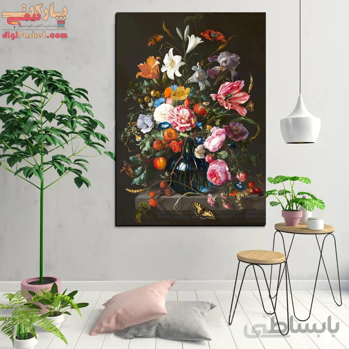 تابلو بوم نقاشی گل کد paint-06 ا flower paint panel canvas and chassis