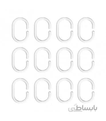 حلقه پرده حمام ایکیا مدل RINGSJÖN بسته 12 تایی