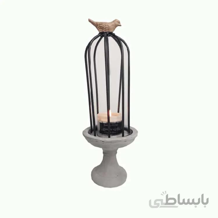 جا شمعی فانتزی طرح قفس بتنی