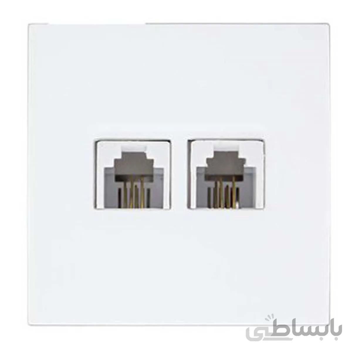 صفحه پریز تلفن دو سوکته پارت الکتریک مدل اذین سفید ا Plate Telephone socket with two sockets Part Electric White Azin model