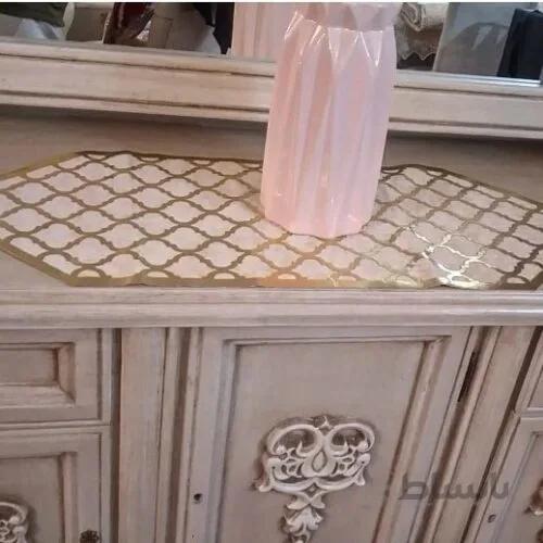 رومیزی 4 تیکه چرم مخمل (لوزی) ا romizi charm makhmal