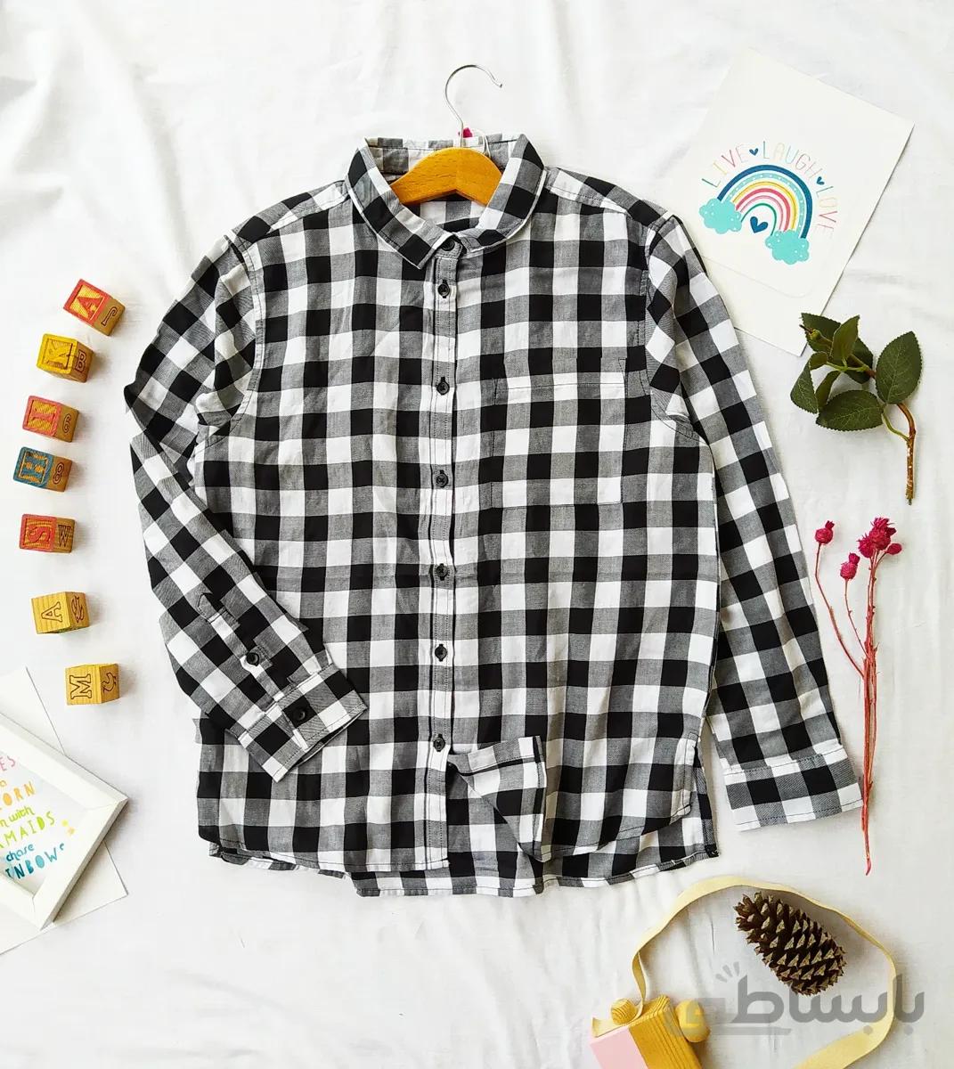 شومیز چهارخونه 416050 سایز 11 تا 12