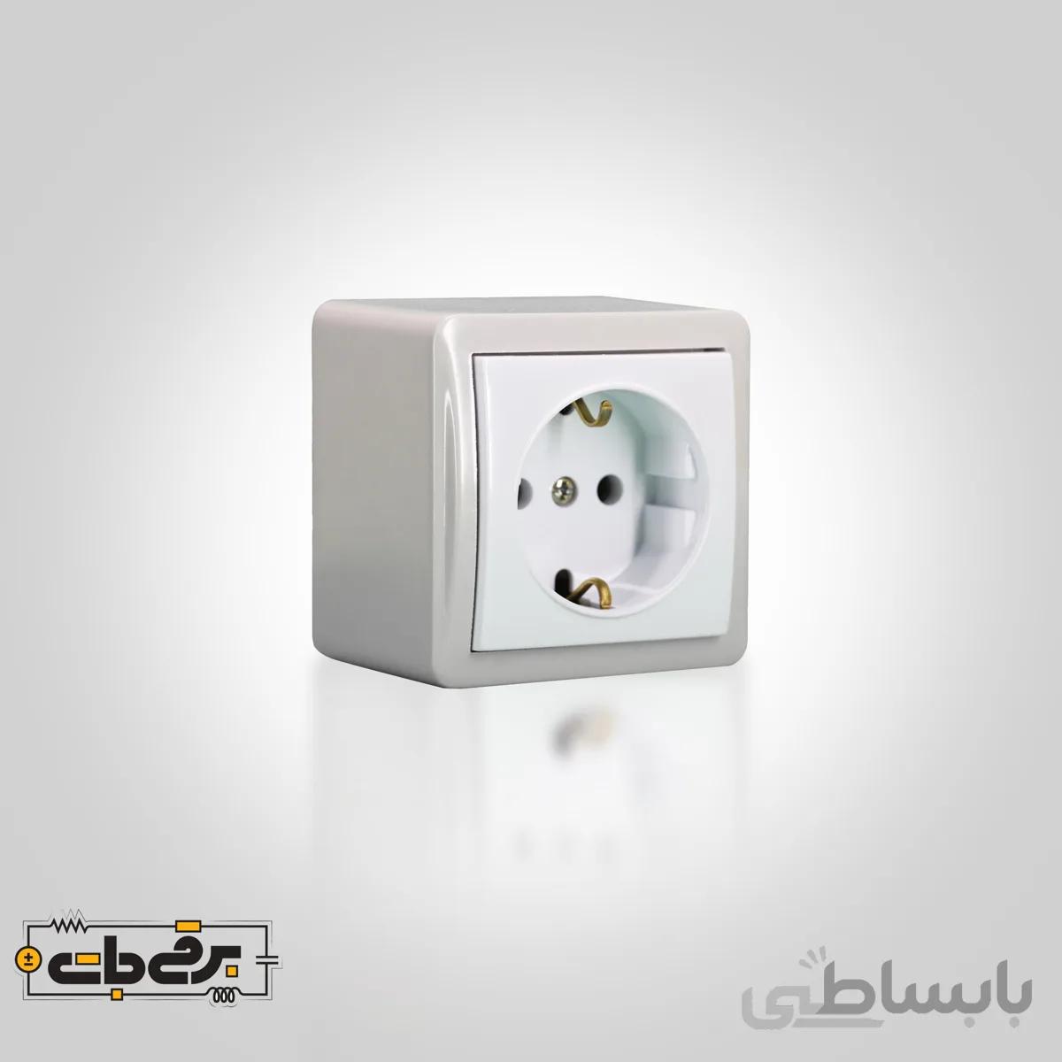 پریز روکار ارت دار مدل شهاب پارت الکتریک