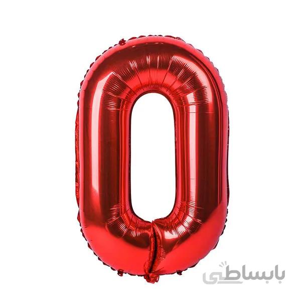بادکنک فویلی قرمز عدد 0 سایز 32 اینچ