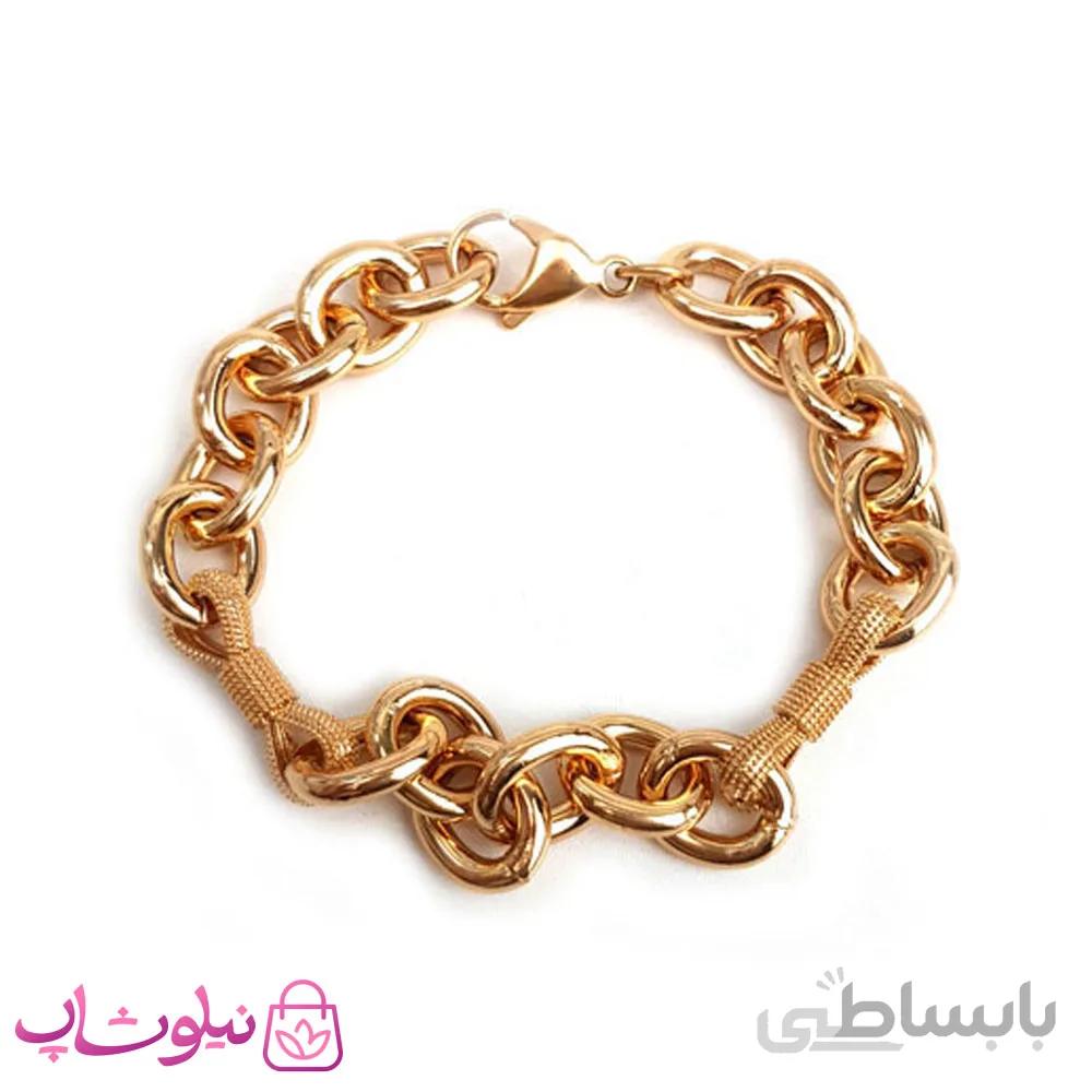 دستبند زنانه ژوپینگ طرح زنجیری پهن کد 1224