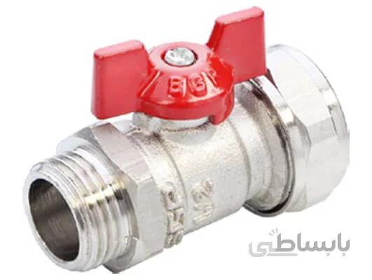 شیر یکسر روپیچ کوپلی نیوپایپ دسته پروانه‌ای (1/2*20)