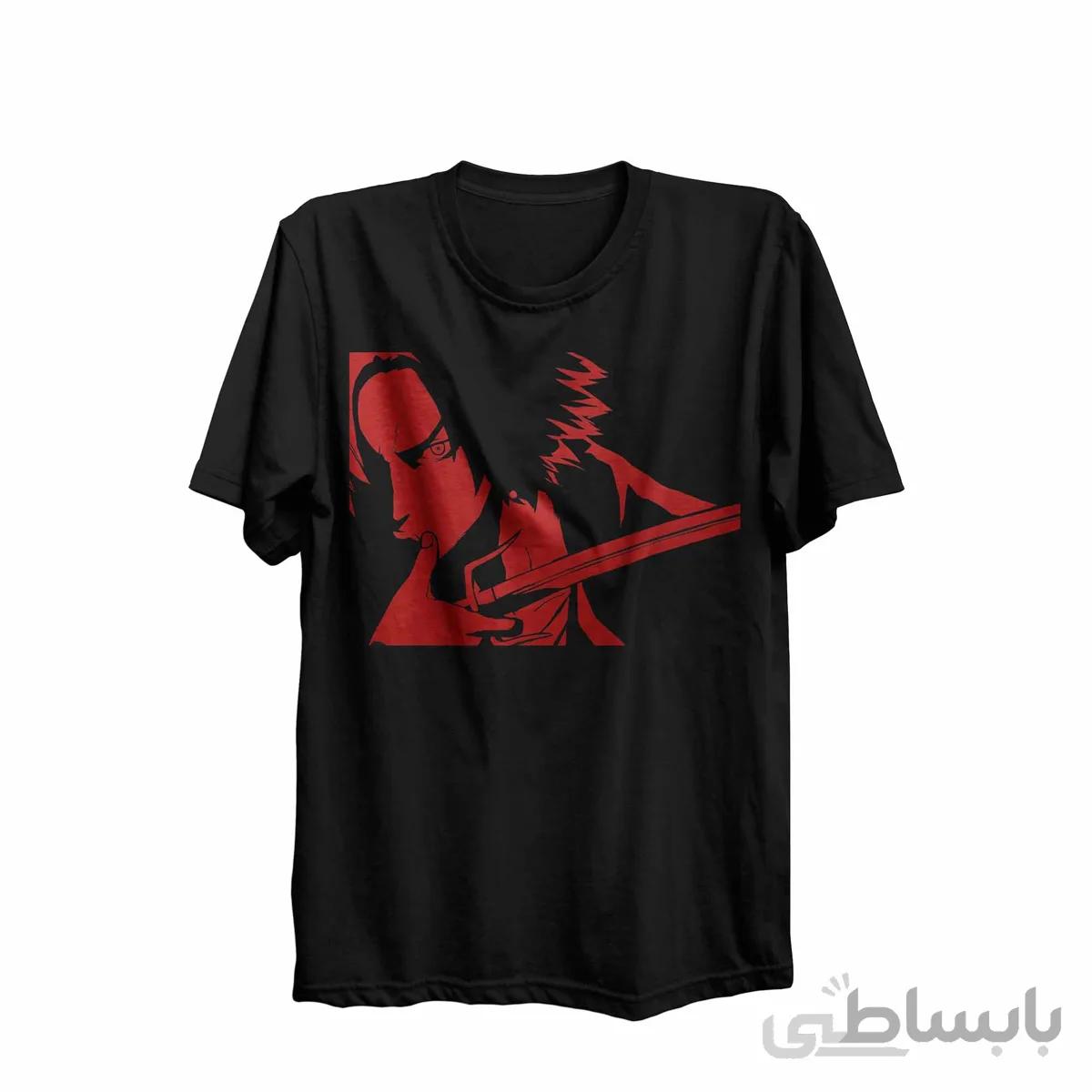 تیشرت یقه گرد مشکی طرح انیمه سامورایی چامپلو Samurai Champloo کد KCT10463 کد 284952
