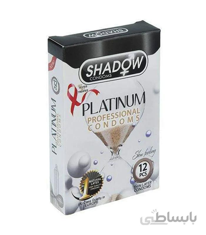 کاندوم شادو تاخیری مدل Shadow Platinum بسته 12 تایی