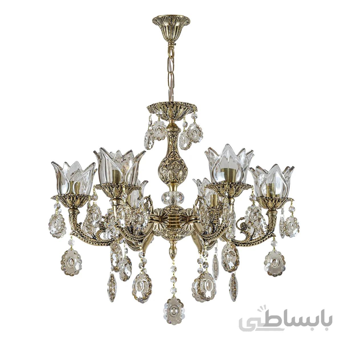 لوستر کلاسیک 6 شعله چشمه نور کد C3342/6-B