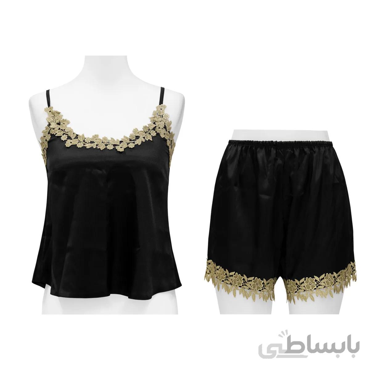 لباس راحتی تاپ و شورتک ساتن فانتزی لورنزا 568