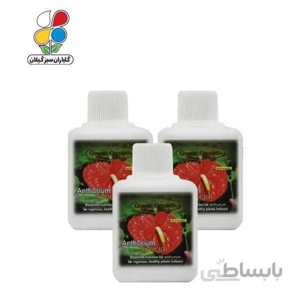 کود مایع گل آنتوریوم گرین گروت بسته 3 عددی مدل GPMS11