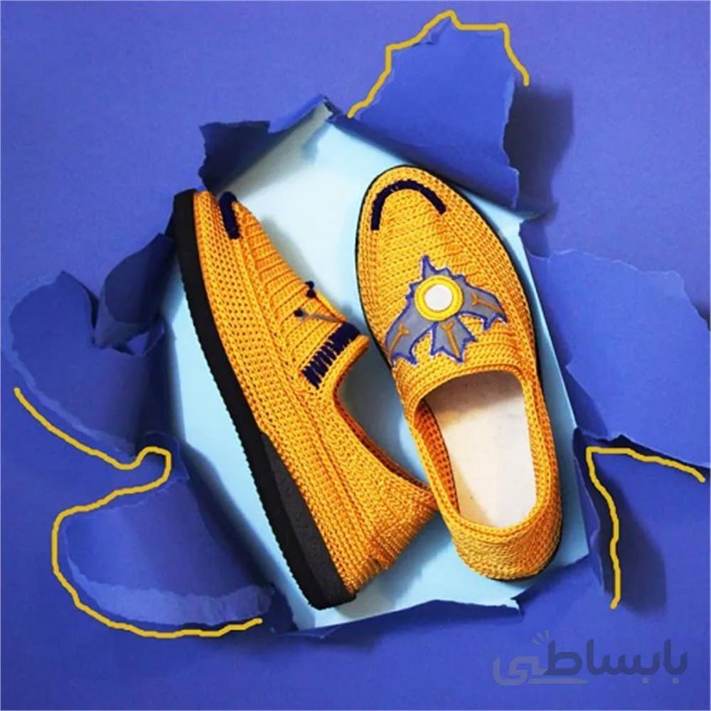 گیوه دست دوزی تلفیقی گلدوزی و نقاشی زنانه کد 9 ا handmade sneaker combine of embroidery and paint code 9