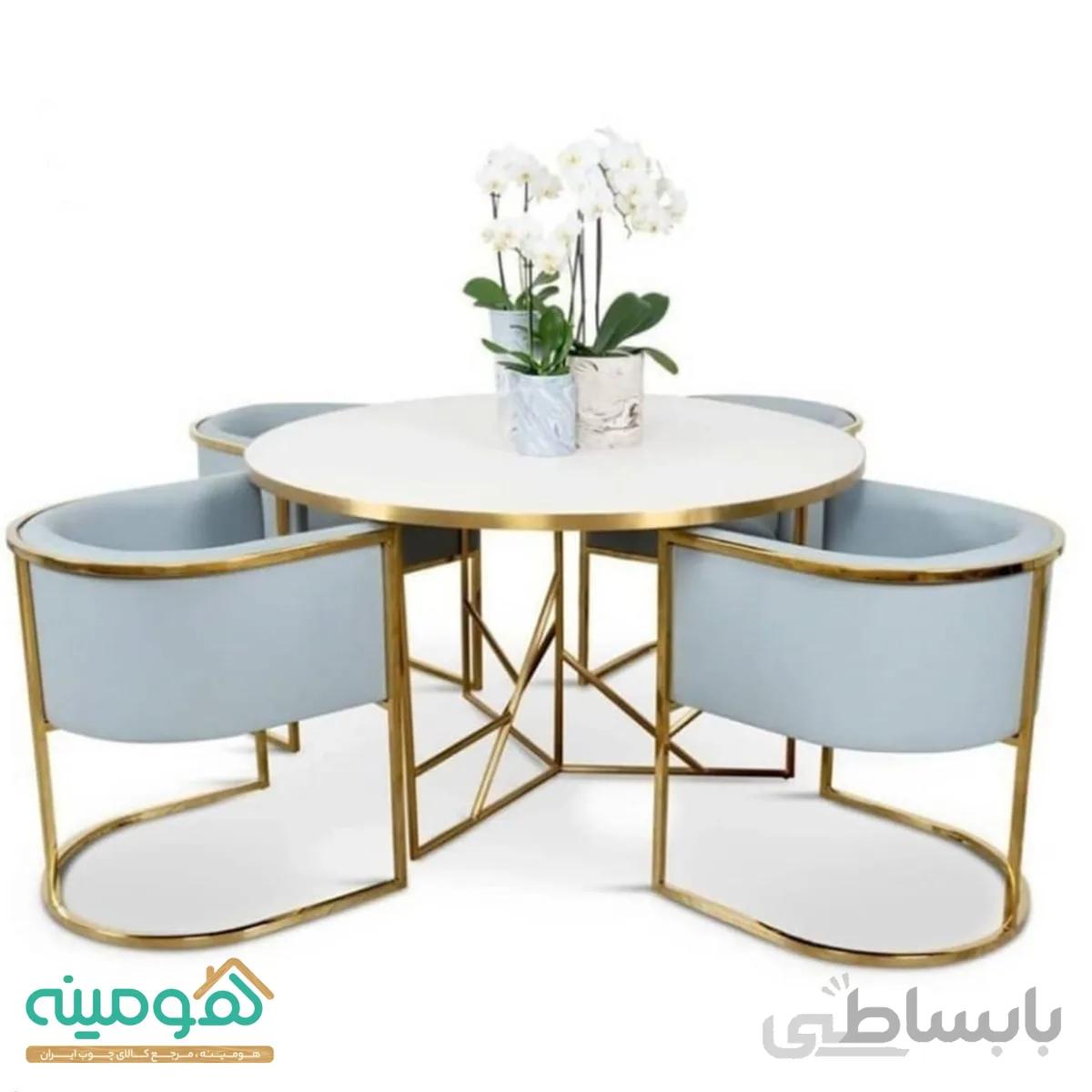 میز ناهارخوری استیل 4نفره مدل مه‌سان