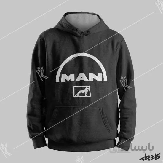 چاپ روی سویشرت نخ پنبه ای ام آ ان MAN
