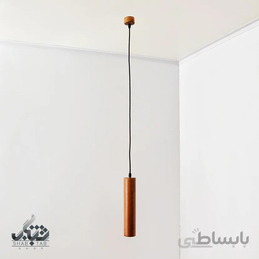 چراغ آویز چوبی انگاره 01 مدل NEY تیره