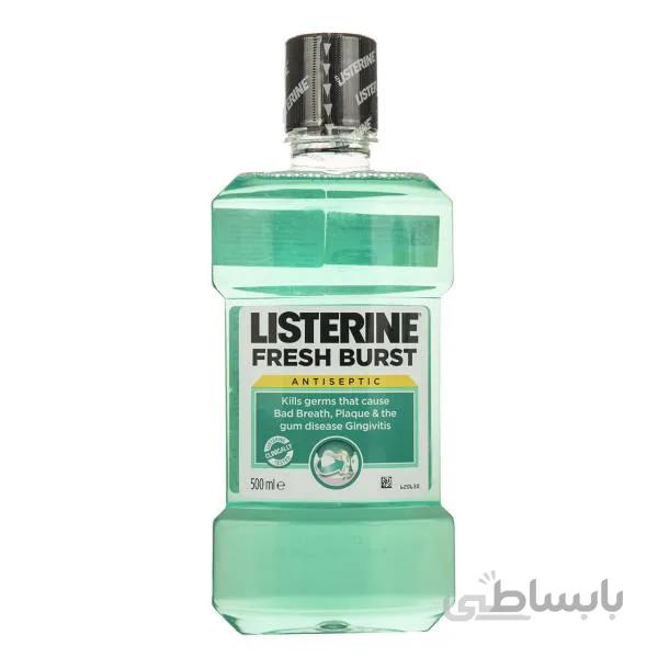 دهانشویه فرش برست لیسترین 500میلی لیتر ا Listerine Fresh Burst Antiseptic Mouthwash 500ml