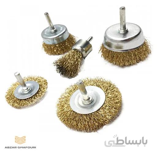 فرچه سر دریلی سیمی تخت بزرگ طلایی