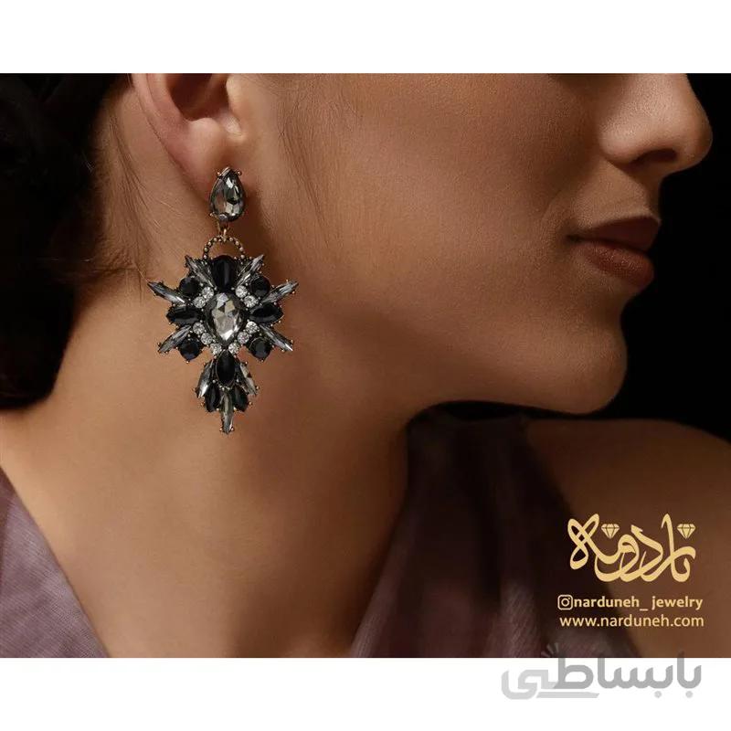 گوشواره آویز مشکی - 02