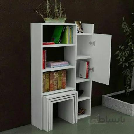 کتابخانه دکوری همراه با عسلی