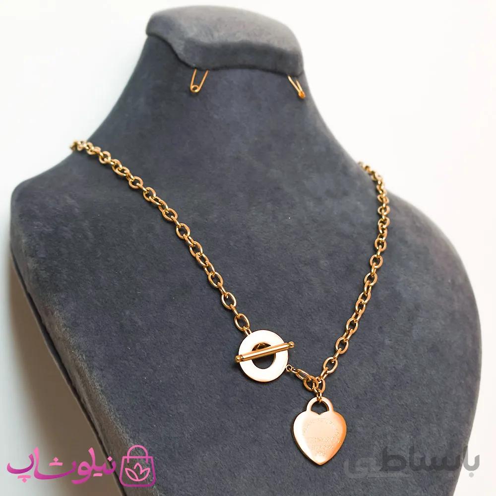 گردنبند زنانه استیل طرح قلب کد 2561 1