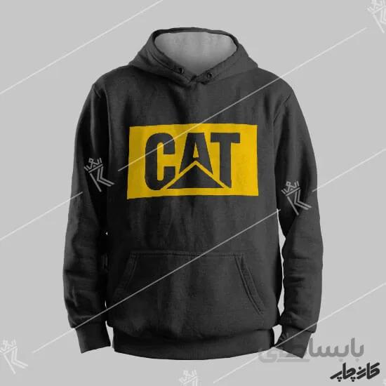 سویشرت نخ پنبه مشکی CAT
