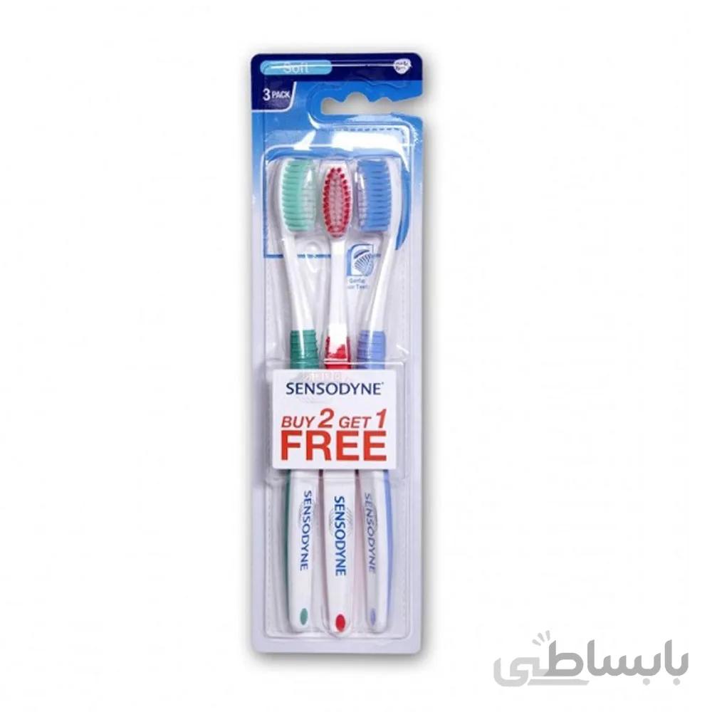 مسواک بزرگسال سنسوداین مدل buy 2 get 1 پک 3 عددی ا Sensodyne adult toothbrush model buy 2 get 1 pack 3 numbers