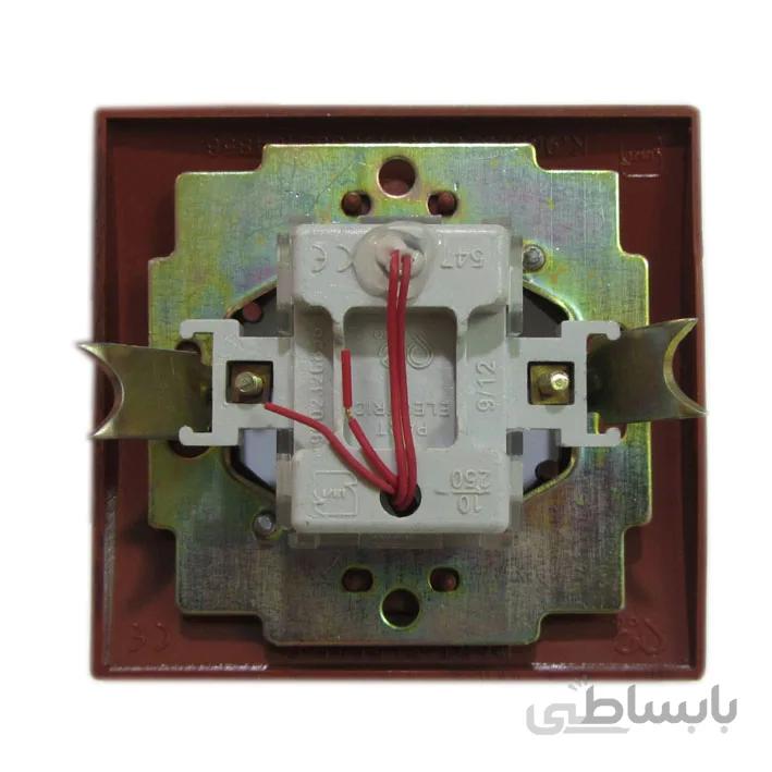 کلید زنگ پارت الکتریک با قاب طرح چوب آذین