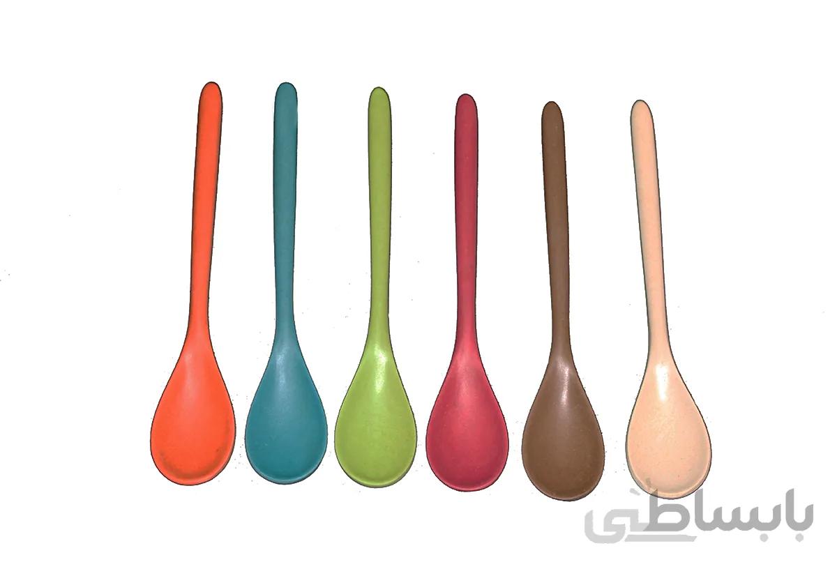 قاشق رنگی کوچک 6 تایی بامبو والرین (valerian)