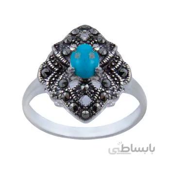 انگشتر نقره زنانه مدل فیروزه نیشابور کد aw_151