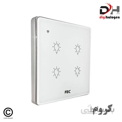 کلید لمسی هوشمند 4 پل دور کروم اف ای سی کد SW04