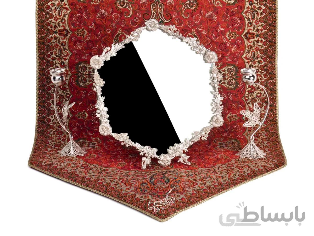 ست آینه و شمعدان اعلا ملیله کاری