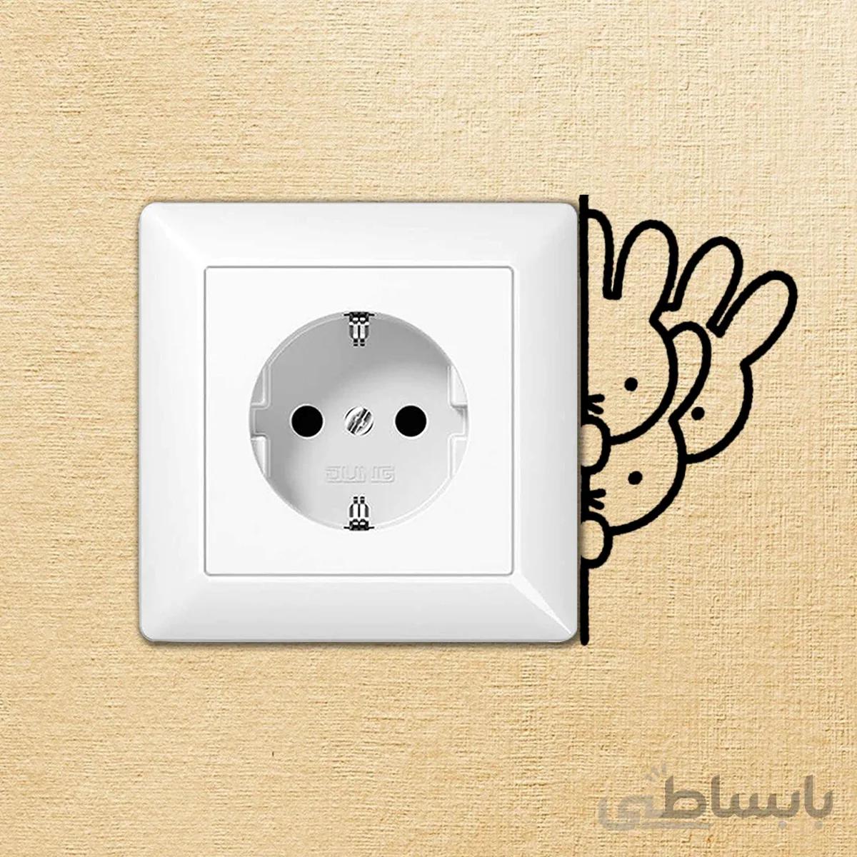 اشکال دکوراتیو کلید و پریز فروشگاه اژنگ طرح خرگوش کد AD S 758