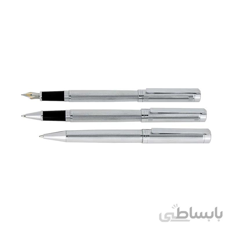 ست سه تایی خودکار و خودنویس و روان نویس یوروپن مدل WONDER کروم براق