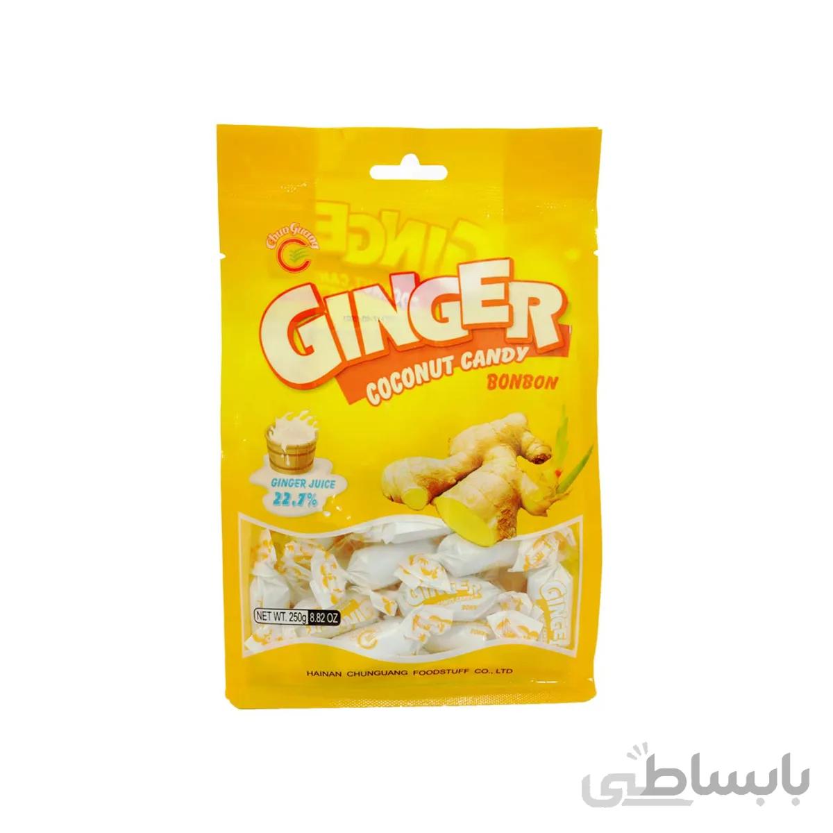 آبنبات زنجبیل و نارگیلی جینجر250گرمی را