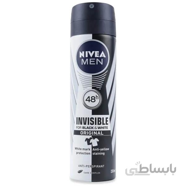 اسپری مردانه نیوآ مدل Invisible Black and White Original حجم 150 میلی لیتر