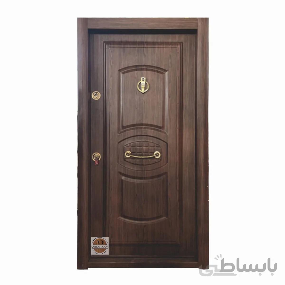 درب ضد سرقت روکش فلزی دکورال مدل سه قاب - 105*210 / چپ بازشو
