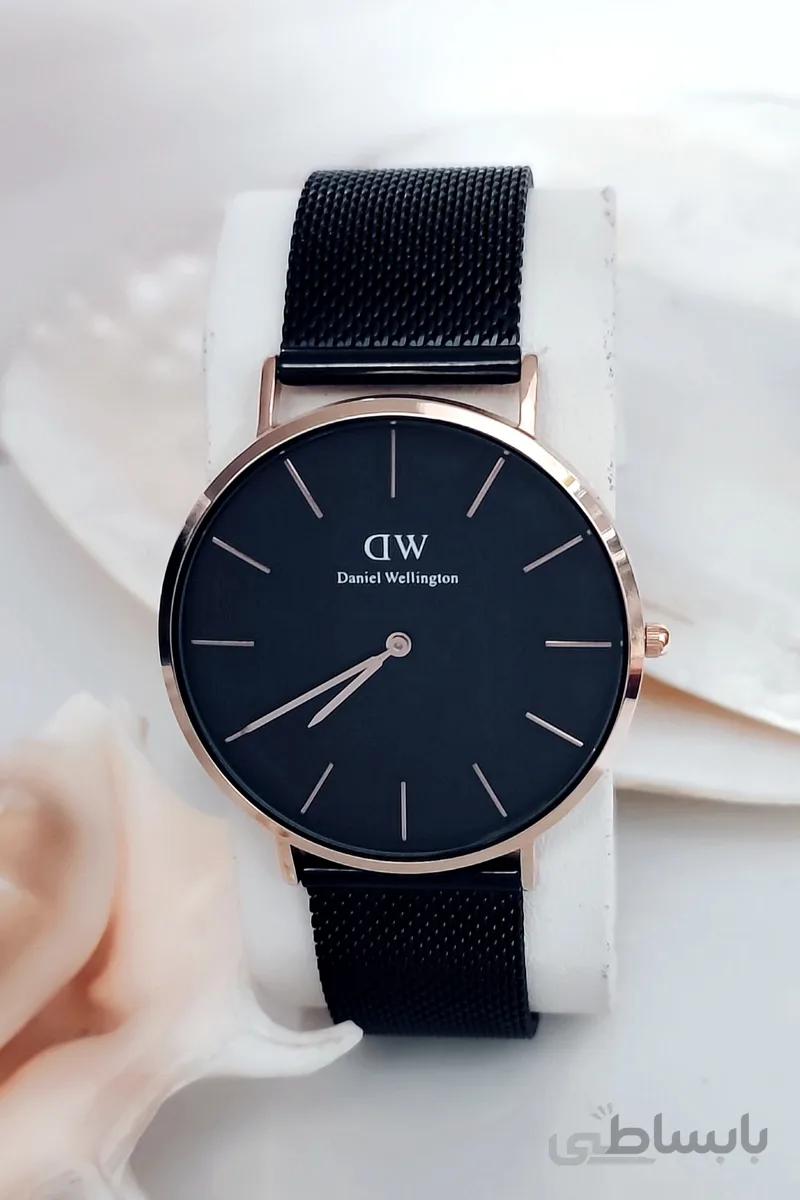 ساعت بندحصیری DW مشکی ا DW WATCH