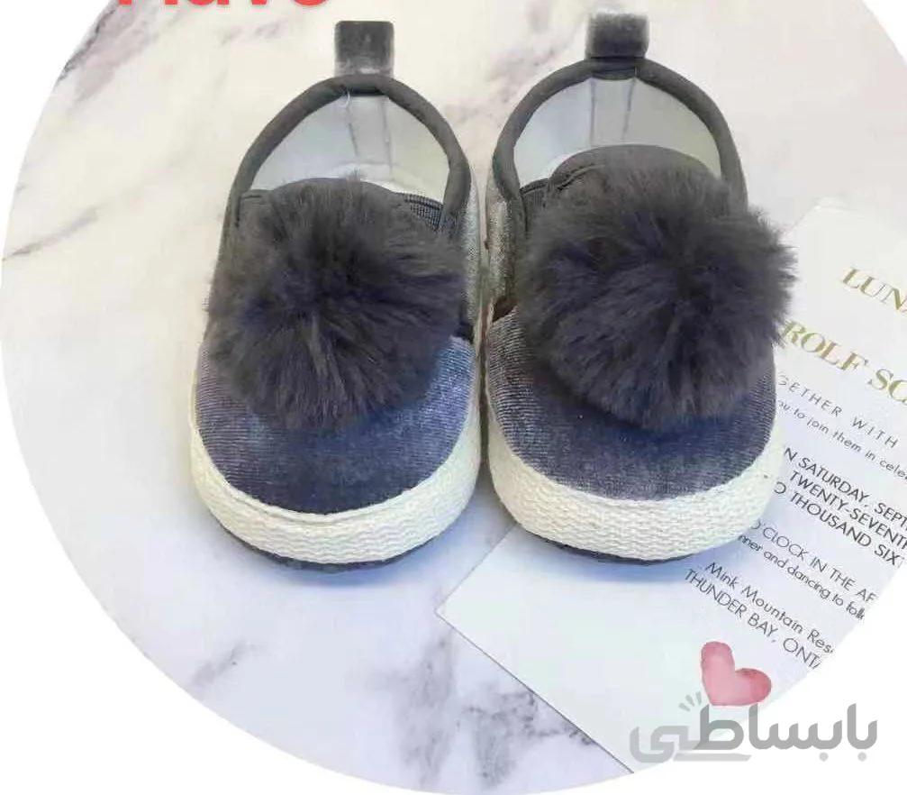 پاپوش جلوپوم طوسی