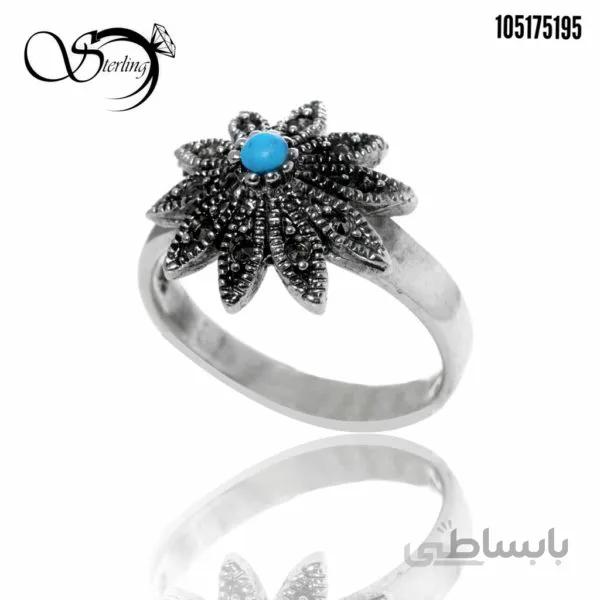 انگشتر نقره زنانه با نگین طرح فیروزه کد:۲۶۱۴