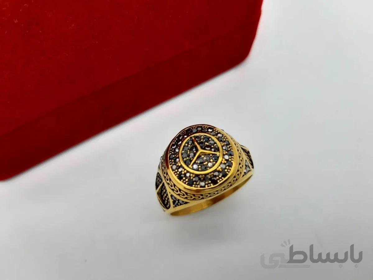 خرید انگشتر مردانه با طرح لوگوی مرسدس بنز