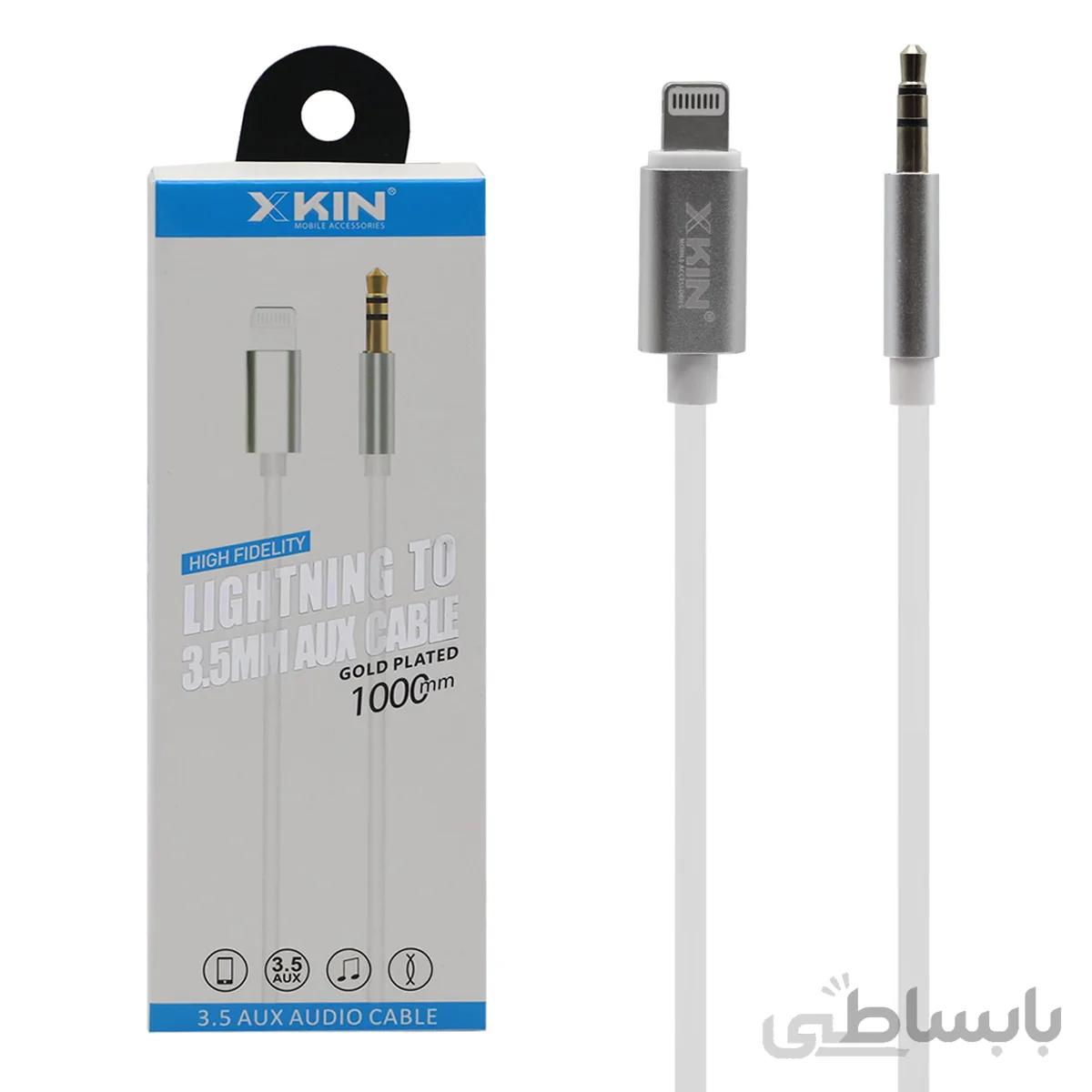 کابل تبدیل لایتنینگ به AUX ایکس کین مدل AUX108 طول 1 متر