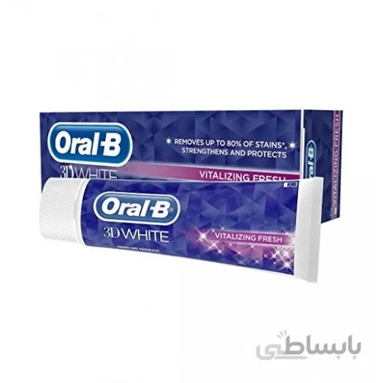 خمیر دندان اورال بی سری 3D WHITE مدل VITALIZE حجم ۷۵ میلی لیتر ا TOOTHPASTE ORAL B 3D WHITE VITALIZE 75 ML