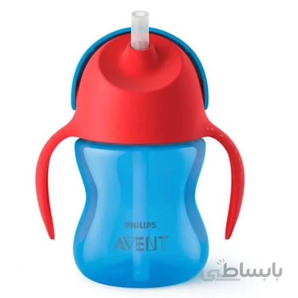 لیوان نی دار دسته دار فیلیپس اونت بنفش SCF796/00 با گنجایش 200 میلی لیتر ا Philips Avent Bendy Straw Cup Purple 200ml