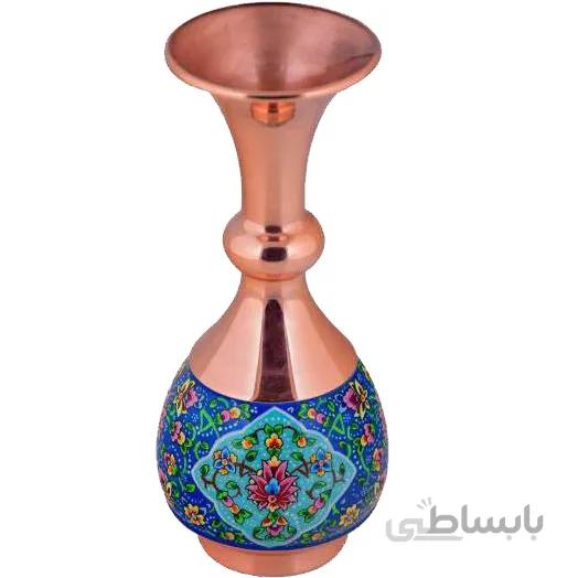 گلدان مسی طرح پرداز اثر آقاجانی ارتفاع 20 سانتی متر کد C-512